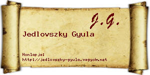 Jedlovszky Gyula névjegykártya
