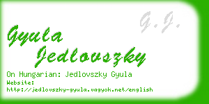 gyula jedlovszky business card